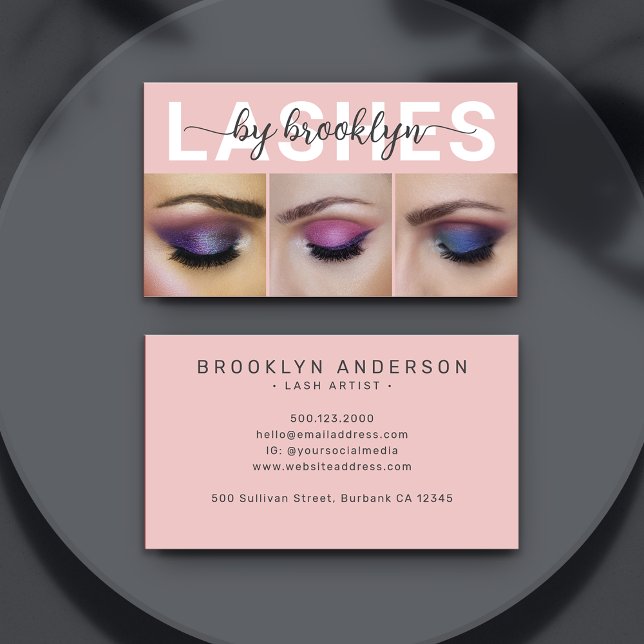Modern Photo Typography Lash Artist Business Card (Creator Uploaded)