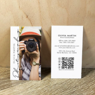 Modern Photo Typography Photographer Business Card