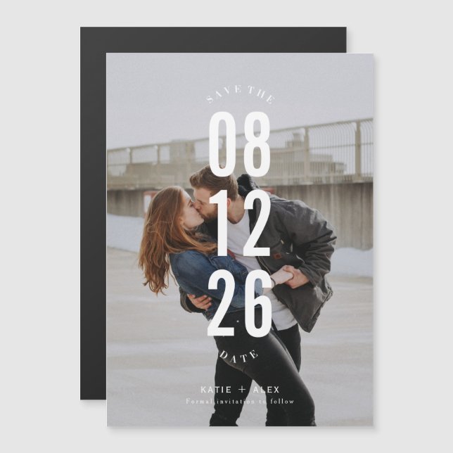 Modern Photo Typography Wedding Save the Date (Front/Back)