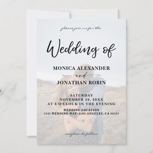 Modern Photo Vertical 2 Wedding Invitation (Front)