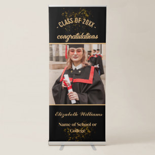 Modern Photo Vertical Graduation Party Retractable Banner