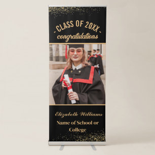 Modern Photo Vertical Graduation Party Retractable Banner