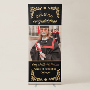 Modern  Photo Vertical Graduation Party Retractable Banner