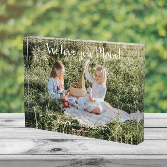 Modern Photo We Love you Mum Block (Modern Photo We Love You Mom Photo Block)