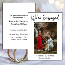 Modern Photo We’re Engaged Announcement Card