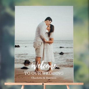 Modern Photo Wedding Acrylic Sign
