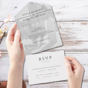Modern Photo Wedding All In One Invitation