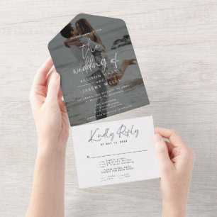 Modern Photo Wedding All in One Invitation
