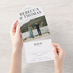 Modern Photo Wedding All In One Invitation