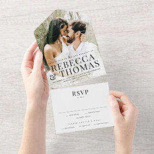 Modern Photo Wedding All In One Invitation