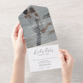 Modern Photo Wedding All in One Invitation