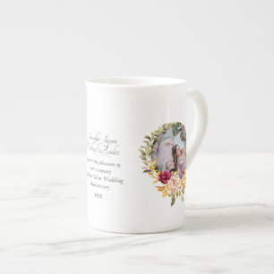 Modern PHOTO Wedding Anniversary - ANY YEARS Bone China Mug