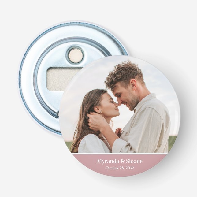 Modern Photo Wedding Bottle Opener (Front)