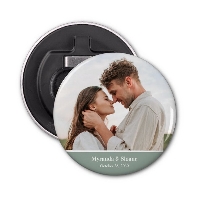 Modern Photo Wedding Bottle Opener (Front)