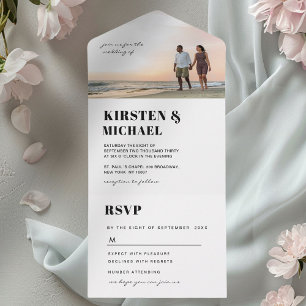 Modern photo wedding card invitation