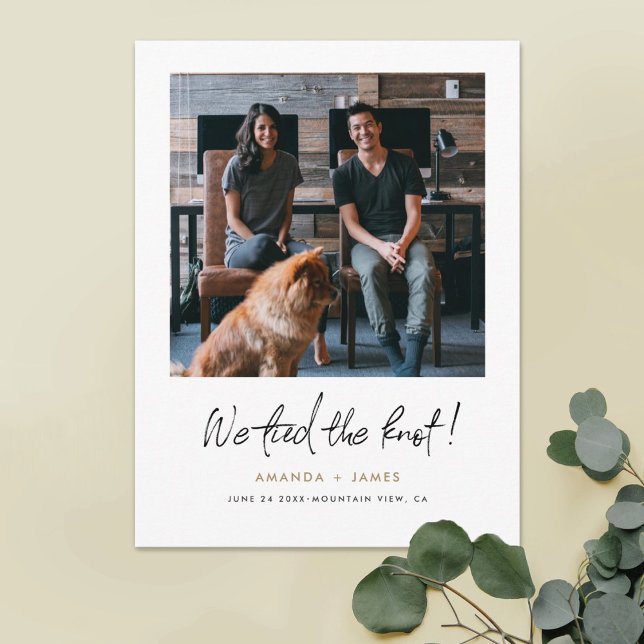 Modern Photo Wedding Elopement Announcement Postcard (Creator Uploaded)