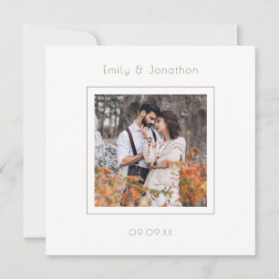 Modern Photo Wedding Gold Writing Save the Date