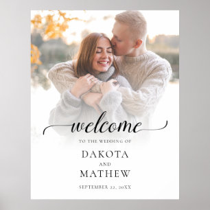 Modern Photo Wedding Handwritten Welcome Poster