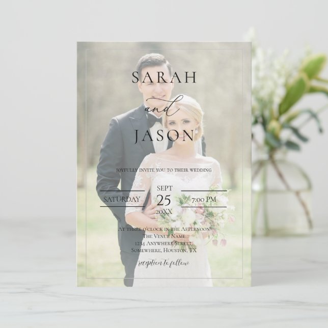 Modern Photo Wedding Invitation (Standing Front)