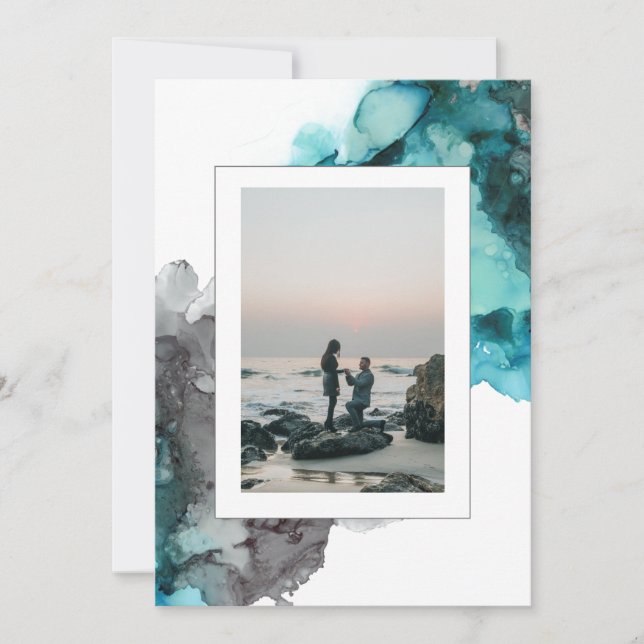 Modern Photo Wedding Invitation Abstract (Front)