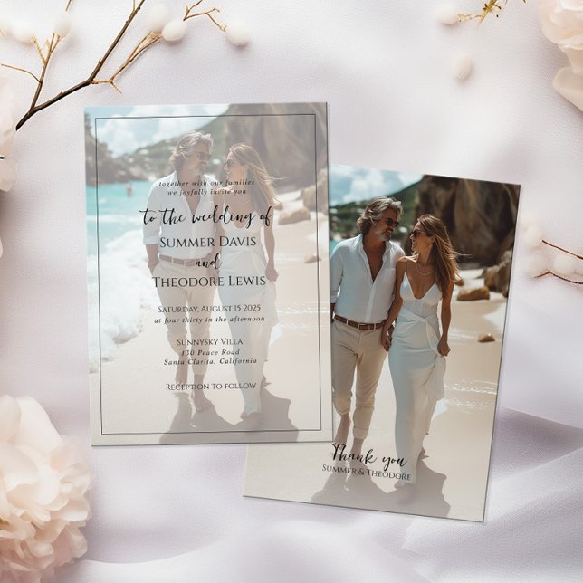 Modern photo wedding invitation elegant typography (Creator Uploaded)