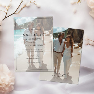 Modern photo wedding invitation elegant typography