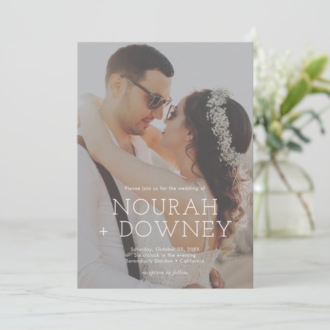 Modern Photo Wedding Invitation | Simple & Elegant (Standing Front)