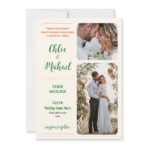 Modern Photo Wedding Invitation with QR Code