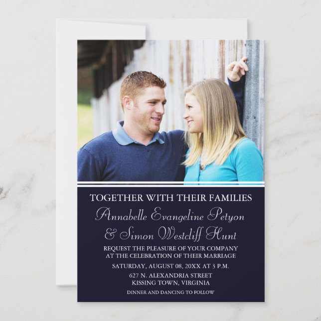 Modern Photo Wedding Invitations (Front)