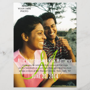 Modern Photo Wedding Invitations Monogram
