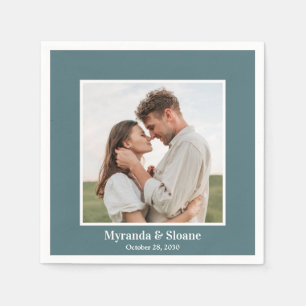 Modern Photo Wedding Napkin