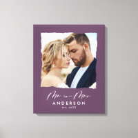 Modern photo wedding personalised Mr and Mrs