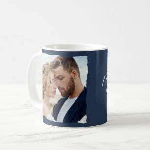Modern photo wedding personalised Mr and Mrs Coffee Mug
