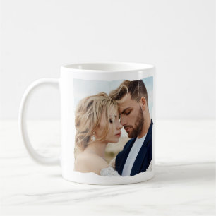 Modern photo wedding personalised Mr and Mrs Coffee Mug