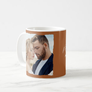 Modern photo wedding personalised Mr and Mrs Coffee Mug