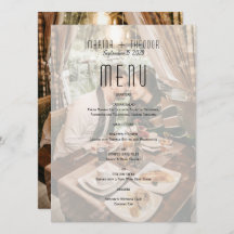 Modern Photo Wedding Reception Menu