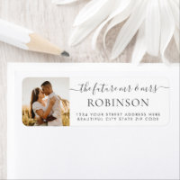 Modern Photo Wedding Return Address Label