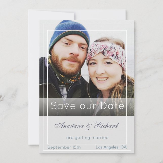 Modern Photo Wedding Save the Date (Front)