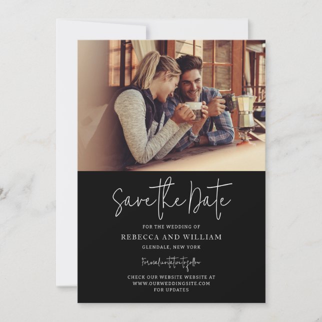 Modern Photo Wedding Save The Date (Front)