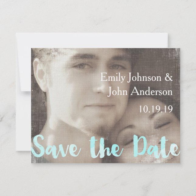 Modern Photo Wedding Save the Date (Back)