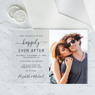 Modern Photo Wedding Save The Date Acrylic Invitations