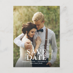 Modern Photo Wedding Save the Date Announcement Postcard