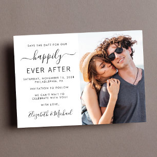 Modern Photo Wedding Save The Date Announcement Postcard