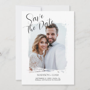 Modern Photo Wedding Save the Date Holiday Card