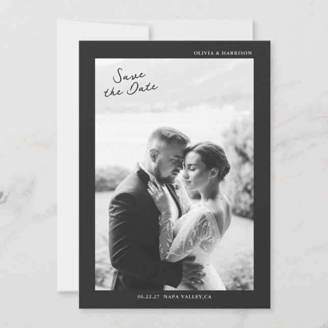 Modern Photo Wedding Save the Date Invitation (Front)