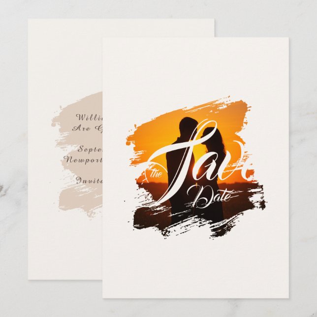 Modern Photo Wedding Save The Date Invitation (Front/Back)