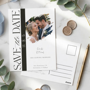 Modern Photo Wedding Save the Date Postcard