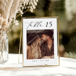 Modern Photo Wedding Table Number<br><div class="desc">Make your reception tables unforgettable with our Modern Photo Wedding Table Number cards. Featuring a sleek, minimal design, these table numbers highlight a favourite photo of the couple for a personalised and stylish touch. Perfectly combining elegance and modern charm, they add warmth and individuality to your celebration while guiding guests...</div>
