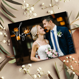Modern Photo Wedding Thank You Card