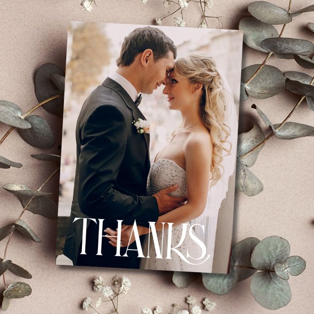 Modern Photo Wedding Thank You Card (Modern Photo Wedding Thank You Card)